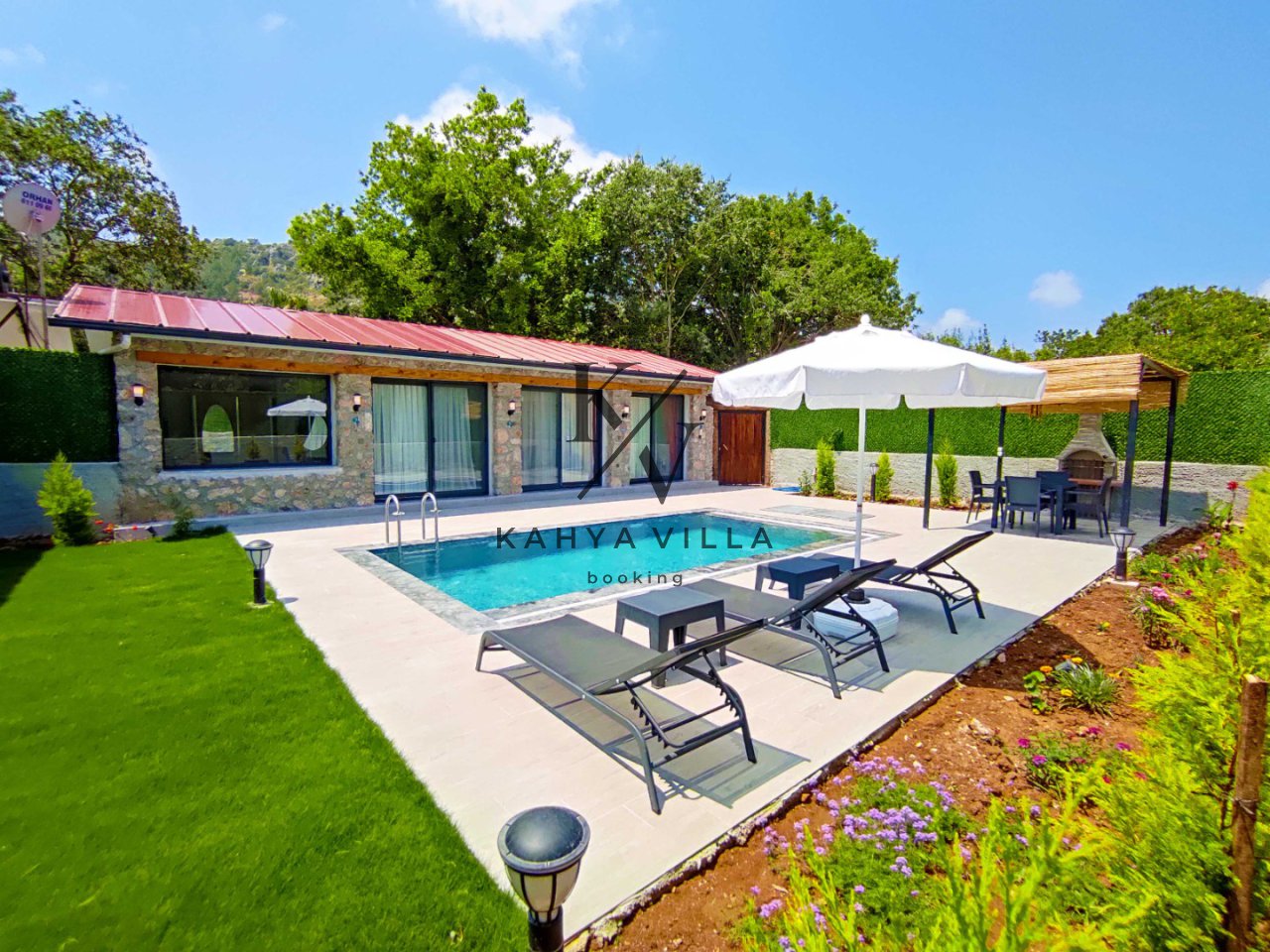 Villa Meşe | Fethiye Kayaköy’de Jakuzili, Hamamlı ve 2 Kişilik Muhafazakâr Balayı  Villası