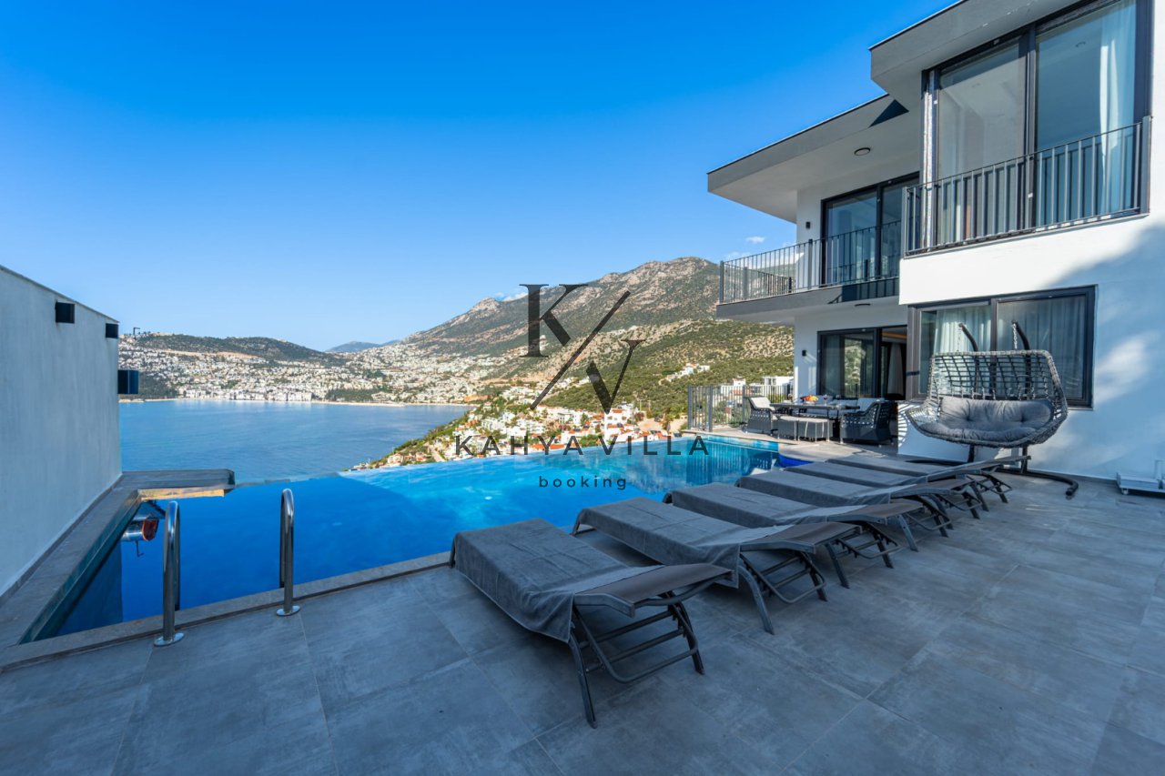 Villa Lumora  | Kalkan Kışla 10 Kişilik Deniz Manzaralı Özel Havuzlu Villa