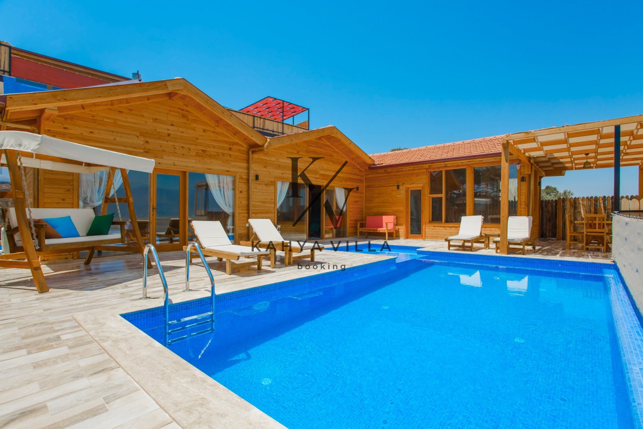Villa Tanç 4 | Kalkan Yeşilköy'de Korunaklı, Jakuzili ve Kapalı Havuzlu Villa