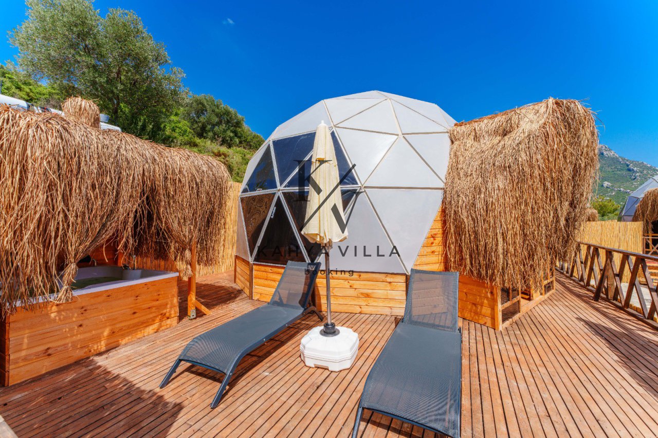 Villa Dome C/1 Kalkan Üzümlü | 2 Kişilik Ortak Havuzlu Balayı Villası