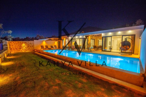 Villa Zeytin 1 | Kaş Çayköy’de Jakuzili, Saunalı Özel Havuzlu Villa