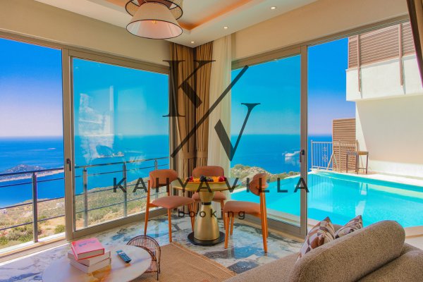 Villa Santorini 9 , Kalkan'da Deniz Manzaralı Balayı Villası.