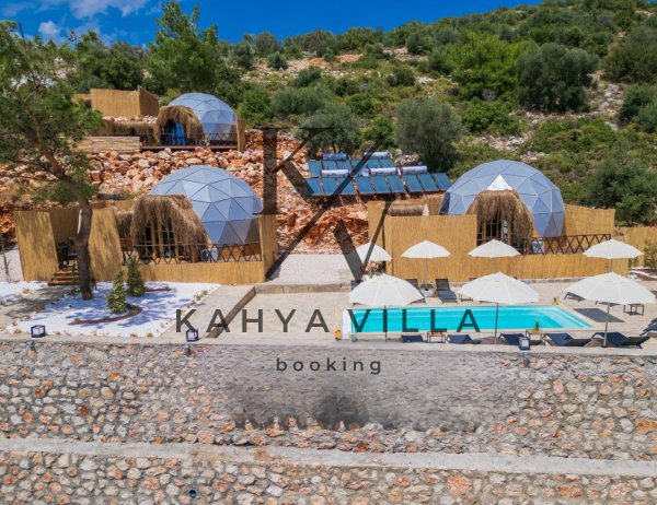 Villa Dome C/4 Kalkan Üzümlü | 2 Kişilik Ortak Havuzlu Jakuzili Balayı Villası
